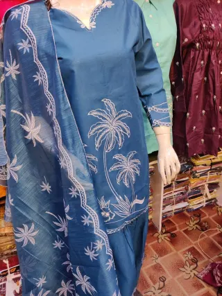 Blue Palm Kurti