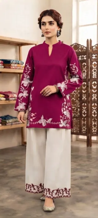 Magenta Vine Kurti